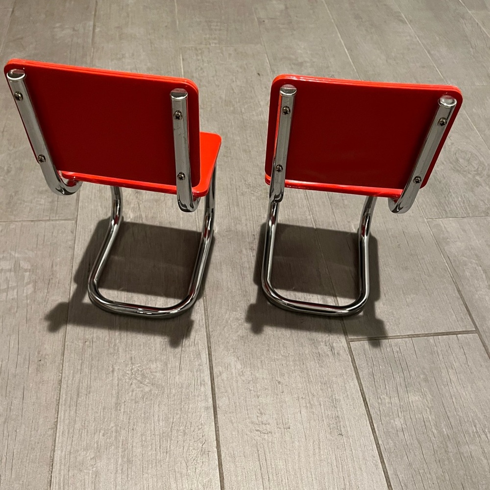 Two American girl red chairs & spa. Created for Molly in 2000 & retired in 2013. - Picture 3 of 10